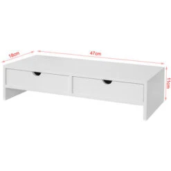SoBuy Supporto Monitor Pc Da Scrivania Organizer Scrivania Altezza 11 Cm Bianco BBF02-W -Armonia Casa 10404157 4