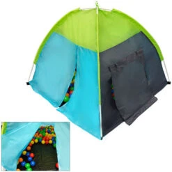 LittleTom Tenda Giocattolo Per Palline 100x100x90cm Con Tunnel Pop-up Blu -Armonia Casa 12736934 2