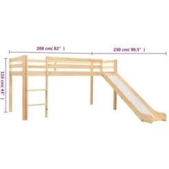 Letto A Castello Per Bambini Scivolo E Scala In Pino 97x208cm VidaXL -Armonia Casa 13415794 3