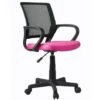 Poltrona Sedia Presidenziale Ufficio Direzionale Girevole Traspirante Nero Rosa