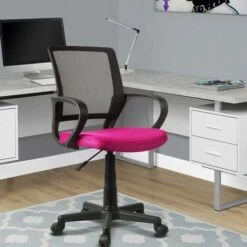 Poltrona Sedia Presidenziale Ufficio Direzionale Girevole Traspirante Nero Rosa -Armonia Casa 14298124 4