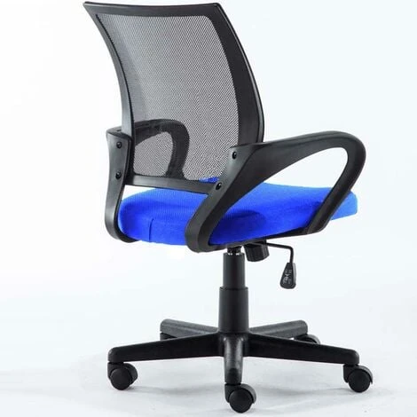 Poltrona Sedia Presidenziale Ufficio Direzionale Girevole Traspirante Nero Blu 2 Poltrona Sedia Presidenziale Ufficio Direzionale Girevole Traspirante Nero Blu - immagine 2