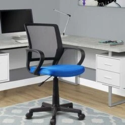 Poltrona Sedia Presidenziale Ufficio Direzionale Girevole Traspirante Nero Blu 8 Poltrona Sedia Presidenziale Ufficio Direzionale Girevole Traspirante Nero Blu -Armonia Casa 14298162 4
