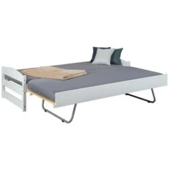 Letto Multifunzionale Vindas Salvaspazio Singolo/matrimoniale Pino Massello Colore Bianco - Inter Link -Armonia Casa 14333771 3