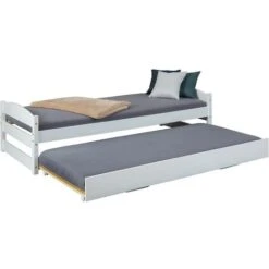 Letto Multifunzionale Vindas Salvaspazio Singolo/matrimoniale Pino Massello Colore Bianco - Inter Link -Armonia Casa 14333771 4