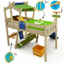 Wickey Letti Per Bambini, Letto A Soppalco CrAzY Hutty Con Scivolo Culla 90 X 200 Cm, Letto A Castello - Blu 7 Wickey Letti Per Bambini, Letto A Soppalco CrAzY Hutty Con Scivolo Culla 90 X 200 Cm, Letto A Castello - Blu -Armonia Casa 14835454 4