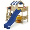 Wickey Letti Per Bambini, Letto A Soppalco CrAzY Circus Con Scivolo Culla 90 X 200 Cm, Letto A Castello - Blu