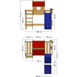 Wickey Letti Per Bambini, Letto A Soppalco CrAzY Circus Con Scivolo Culla 90 X 200 Cm, Letto A Castello - Blu -Armonia Casa 14835466 3
