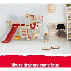 Wickey Letti Per Bambini, Letto A Soppalco CrAzY Smoky Con Scivolo Culla 90 X 200 Cm, Letto A Castello - Blu -Armonia Casa 14835508 3