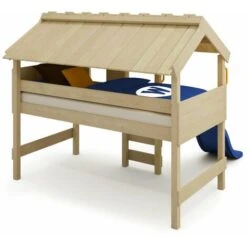 Wickey Letti Per Bambini, Letto A Soppalco CrAzY Lagoon Con Scivolo Culla 90 X 200 Cm, Letto A Castello - Blu -Armonia Casa 14835543 2