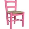 SEDIOLINA Baby In Legno Seduta Paglia Sedia Piccola Per Bambino ROSA