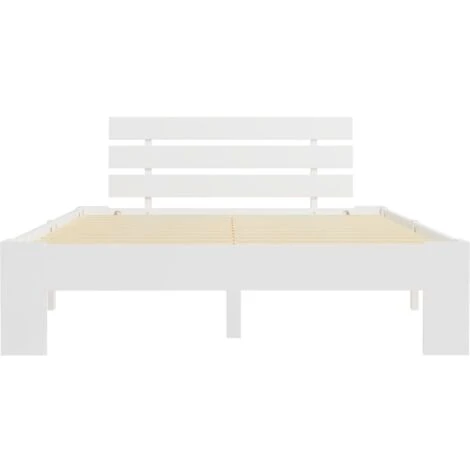 Giroletto Bianco In Legno Massello Di Pino 120x200 Cm VidaXL 2 Giroletto Bianco In Legno Massello Di Pino 120x200 Cm VidaXL - immagine 2