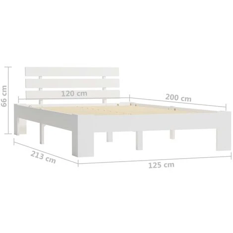 Giroletto Bianco In Legno Massello Di Pino 120x200 Cm VidaXL 3 Giroletto Bianco In Legno Massello Di Pino 120x200 Cm VidaXL - immagine 3