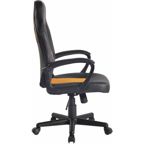 Sedia Gaming Elbing In Similpelle Nero/giallo 3 Sedia Gaming Elbing In Similpelle Nero/giallo - immagine 3