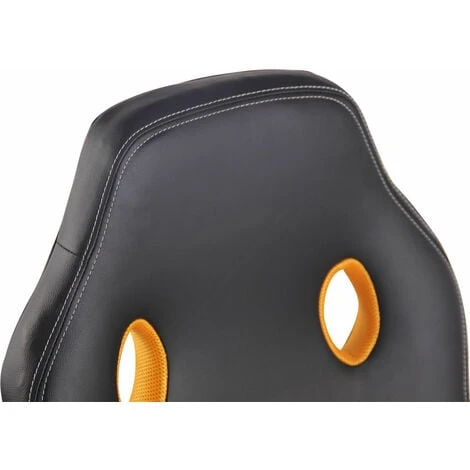 Sedia Gaming Elbing In Similpelle Nero/giallo 5 Sedia Gaming Elbing In Similpelle Nero/giallo - immagine 5