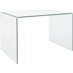 Scrivania Scrittoio Da Ufficio In Vetro Curvato - Luxury Z-09 - (120 X 74 X 70 Cm) Design Curvo E Moderno