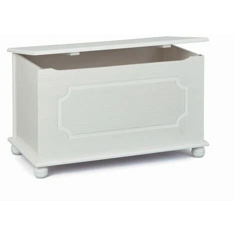 Cassapanca Bianca In Legno Pino Contenitore Multiuso Mobile Bambini Portagiochi 3 Cassapanca Bianca In Legno Pino Contenitore Multiuso Mobile Bambini Portagiochi - immagine 3