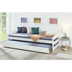 Letto Singolo Con Letto Estraibile 90x200 A Doghe A Scomparsa Bianco Salvaspazio -Armonia Casa 15892260 2