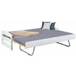 Letto Singolo Con Letto Estraibile 90x200 A Doghe A Scomparsa Bianco Salvaspazio -Armonia Casa 15892260 4