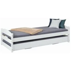 Letto Singolo Con Letto Estraibile 90x200 A Doghe A Scomparsa Bianco Salvaspazio -Armonia Casa 15892260 5