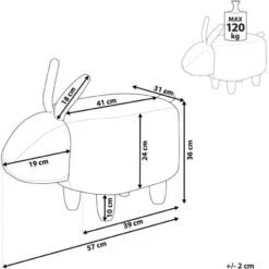Sgabello Bambini Forma Coniglio Poliestere Bianco Imbottito Gambe Legno Bunny 7 Sgabello Bambini Forma Coniglio Poliestere Bianco Imbottito Gambe Legno Bunny -Armonia Casa 15929816 3
