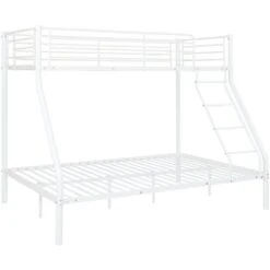 [neu.haus] Letto A Castello Metallo 3 Posti Barriera Anticaduta 200cm X 140/90cm Letto Per Bambini Con Rete A Doghe Bianco -Armonia Casa 16627952 3