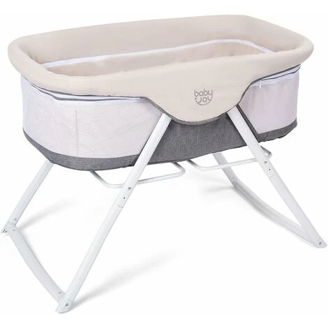 COSTWAY Lettino Da Viaggio, Pieghevole Culla Neonato Con Borsa, Funzione A Dondolo, Materasso Inclusa, 0-15 Kg, 91 X 56 X 70 Cm (Grigio) 1 COSTWAY Lettino Da Viaggio, Pieghevole Culla Neonato Con Borsa, Funzione A Dondolo, Materasso Inclusa, 0-15 Kg, 91 X 56 X 70 Cm (Grigio)