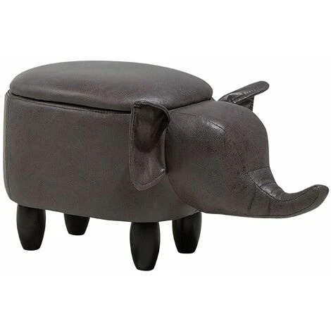 Sgabello Bambini Forma Elefante Ecopelle Grigia Imbottita Gambe Legno Elephant 1 Sgabello Bambini Forma Elefante Ecopelle Grigia Imbottita Gambe Legno Elephant
