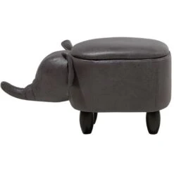 Sgabello Bambini Forma Elefante Ecopelle Grigia Imbottita Gambe Legno Elephant 8 Sgabello Bambini Forma Elefante Ecopelle Grigia Imbottita Gambe Legno Elephant -Armonia Casa 16793468 4