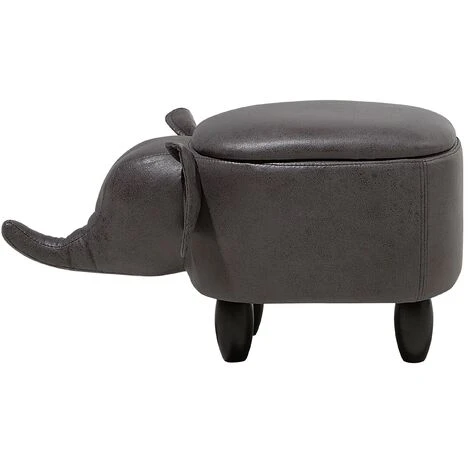 Sgabello Bambini Forma Elefante Ecopelle Grigia Imbottita Gambe Legno Elephant 4 Sgabello Bambini Forma Elefante Ecopelle Grigia Imbottita Gambe Legno Elephant - immagine 4