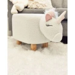 Pouf Animaletto A Forma Di Unicorno In Tessuto Bianco Gambe In Legno Unicorn 8 Pouf Animaletto A Forma Di Unicorno In Tessuto Bianco Gambe In Legno Unicorn -Armonia Casa 16793489 4 1