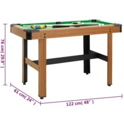 Tavolo Da Biliardo 4 Piedi 122x61x76 Cm Marrone VidaXL -Armonia Casa 16842948 3