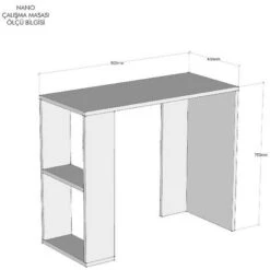 Scrivania Nano Con Ripiani - Da Studio, Camera, Ufficio - Bianco In Legno, 90 X 40 X 75 Cm -Armonia Casa 16993820 5