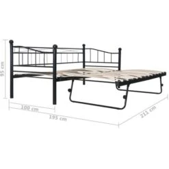 Giroletto Nero In Acciaio 180x200/90x200 Cm VidaXL -Armonia Casa 17428394 3