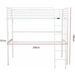 Letto A Soppalco Alora - 90 X 190 Cm - Bianco -Armonia Casa 17815598 3