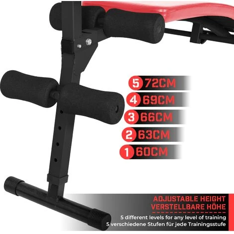 Nova Panca Fitness Per Addominali Pieghevole Da Palestra Alterzza Regolabile 5 Lvl Colore : Rosso 4 Nova Panca Fitness Per Addominali Pieghevole Da Palestra Alterzza Regolabile 5 Lvl Colore : Rosso - immagine 4