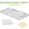EVERGREENWEB-Materasso Lettino O Culla 60x120 Per Bambini Alto 12 Cm + Cuscino ANTISOFFOCO Su Misura GRATIS Con Fodera In Cotone Naturale, Rivestimento Sfoderabile Anallergico Lavabile PIMPY