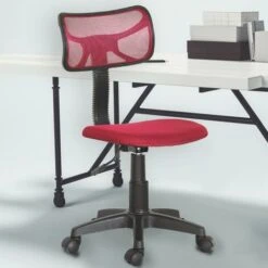 Sedia Girevole 5 Ruote Ufficio Cameretta Scrivania Schienale Ergonomico Rosso -Armonia Casa 18218292 5