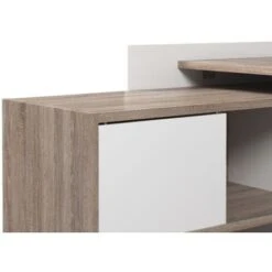 SCRIVANIA ANGOLARE CON LIBRERIA LAMINATO BIANCO E TARTUFO CM140X120 -Armonia Casa 18327979 4
