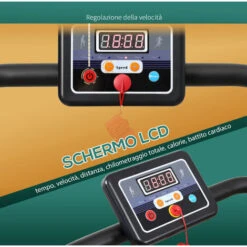 HomCom Tapis Roulant Elettrico Attrezzo Ginnico Richiudibile Schermo LCD 500W -Armonia Casa 18626176 4