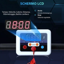 HomCom Tapis Roulant Elettrico Pieghevole Per Allenamento A Casa Con Schermo LCD, 500W Velocità Max 10km/h -Armonia Casa 18626179 5