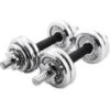 Trade Shop - Coppia Manubri Dumbbell Componibili Tot 25 Kg Pesi Palestra Fitness Bodybuilding