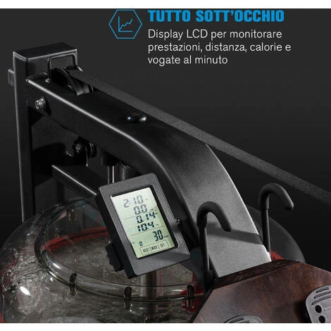 Capital Sports Stoksman 2.0 Vogatore Ad Acqua Display LCD Faggio Scuro 3 Capital Sports Stoksman 2.0 Vogatore Ad Acqua Display LCD Faggio Scuro - immagine 3