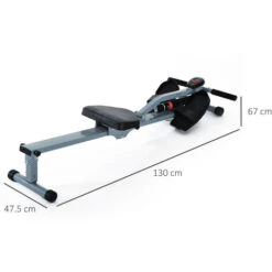 HomCom Vogatore Professionale Per Fitness Con Display, 130x67.5x67cm -Armonia Casa 19484246 3