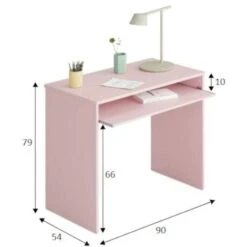 Dmora Scrivania Dayton, Scrittoio Per Ufficio Con Ripiano, Tavolo Da Studio Porta PC Da Ufficio O Cameretta, Tavolo Da Studio, Cm 90x54h79, Rosa, Con Imballo Rinforzato -Armonia Casa 19702573 3