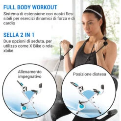 Capital Sports Azura M3 Pro Cyclette, Fasce Flessibili, Trasmissione A Cinghia, Bianco -Armonia Casa 19903584 3