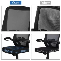 Yaheetech Sedia Da Scrivania Ufficio Ergonomica Lombare Reclinabile In Rete Traspirante Girevole Braccioli Altezza Regolabili A Rotelle Nera -Armonia Casa 20153908 3