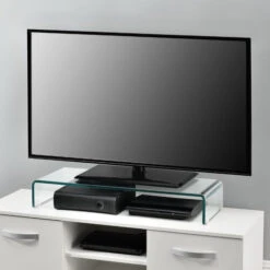 Supporto Di Rialzo Monitor/TV/PC Portatile 80 X 30 X 13 Cm Mobile In Vetro Base Per Schermi - Trasparente -Armonia Casa 22987209 3