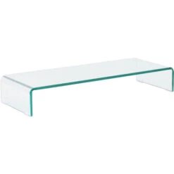 Supporto Di Rialzo Monitor/TV/PC Portatile 80 X 30 X 13 Cm Mobile In Vetro Base Per Schermi - Trasparente -Armonia Casa 22987209 4