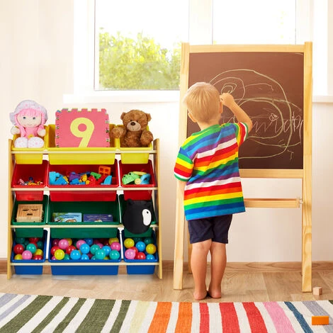 Relaxdays Scaffale Portagiochi, Per La Cameretta Dei Bambini, 12 Box, Mobile Portaoggetti, HLP: 87,5x86 X31 Cm, Colorato 2 Relaxdays Scaffale Portagiochi, Per La Cameretta Dei Bambini, 12 Box, Mobile Portaoggetti, HLP: 87,5x86 X31 Cm, Colorato - immagine 2